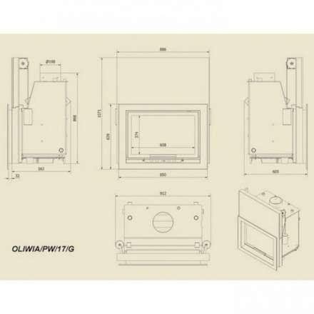 Каминная топка Kratki Oliwia/PW/17/G в Орше