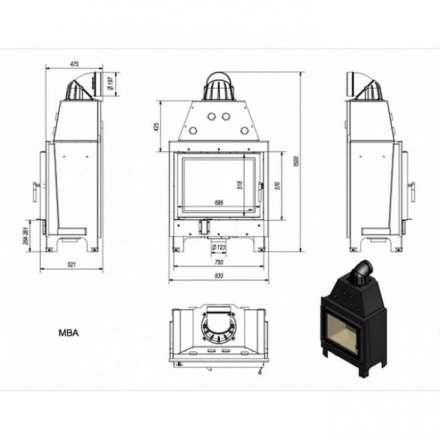 Каминная топка Kratki MBA в Орше