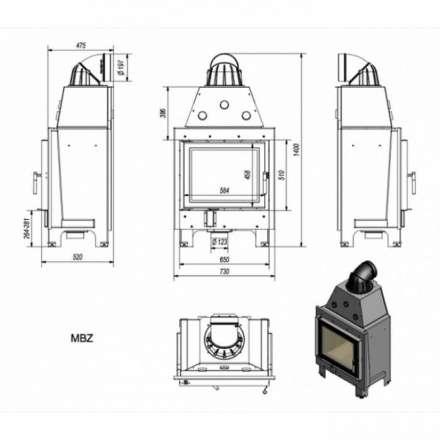 Каминная топка Kratki MBZ в Орше