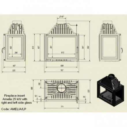 Каминная топка Kratki Amelia/LP в Орше