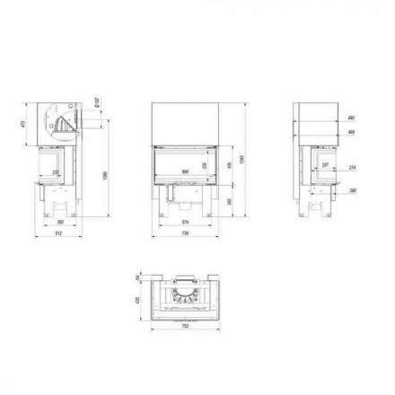 Каминная топка Kratki NBC 7 (гильотина) в Орше