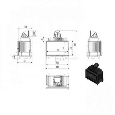 Каминная топка Kratki FRANEK/14 в Орше