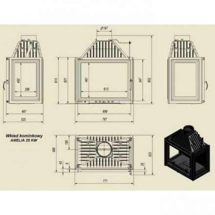 Каминная топка Kratki Amelia/LPT в Орше