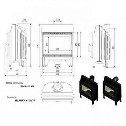 Каминная топка Kratki Blanka 670/570 в Орше