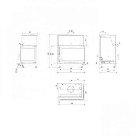 Каминная топка Kratki Oliwia/PW/BP/22/BS/W/Deco в Орше