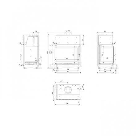 Каминная топка Kratki Amelia/PW/BL/24/BS/W/Deco в Орше