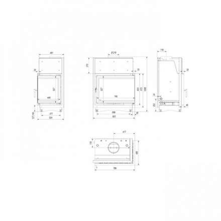 Каминная топка Kratki Amelia/PW/BP/24/BS/W/Deco в Орше