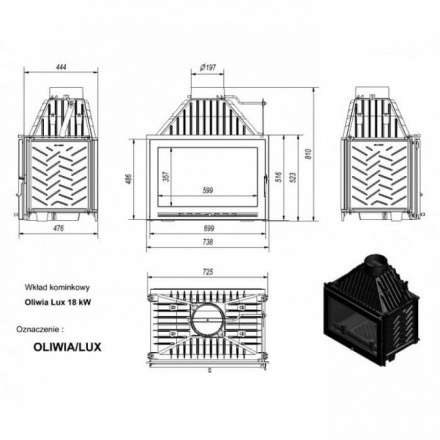 Каминная топка Kratki Oliwia/LUX в Орше