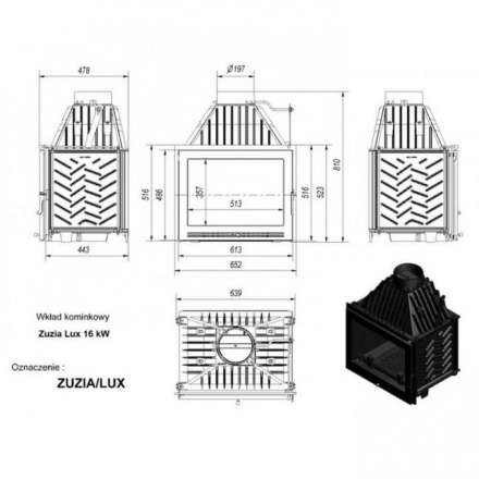 Каминная топка Kratki Zuzia/LUX в Орше