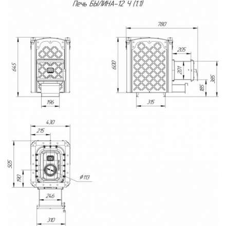 Печь для бани Теплодар Былина-12Ч (1.1) в Орше