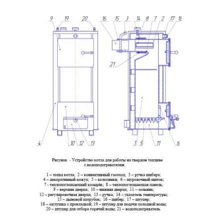Твердотопливный котел Теплоприбор КС-ТГ-20 в Орше