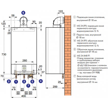 Газовый котел De Dietrich MSL 31 MI FF в Орше